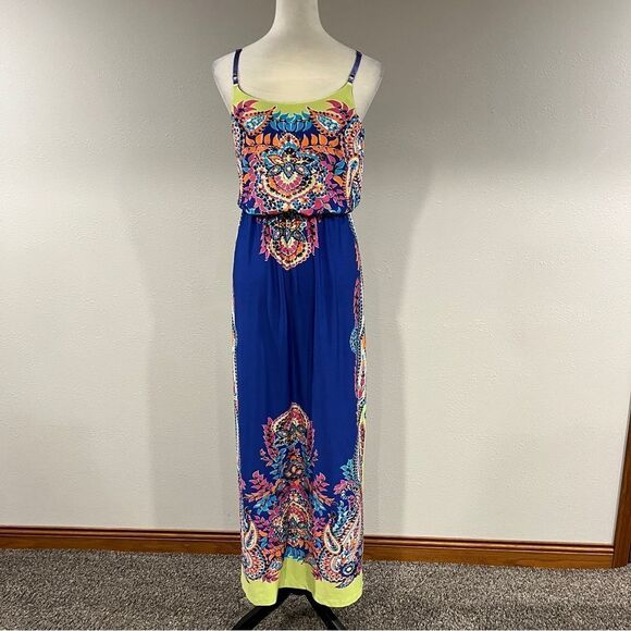 Maurice’s Vibrant Blue Paisley print Maxi Dress with straps - Picture 5 of 13